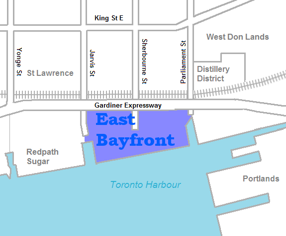 East_Bayfront_map_Toronto_ElCheapoMovers