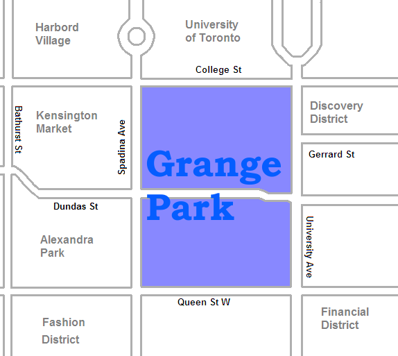 Grange_Park_map_Toronto_ElCheapoMovers