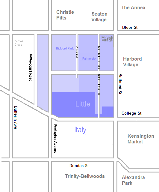 Palmerston-Little_Italy_map_Toronto_ElCheapoMovers_Moving_Company