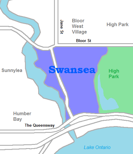 Swansea_map_Toronto_ElCheapoMovers_Moving_Company